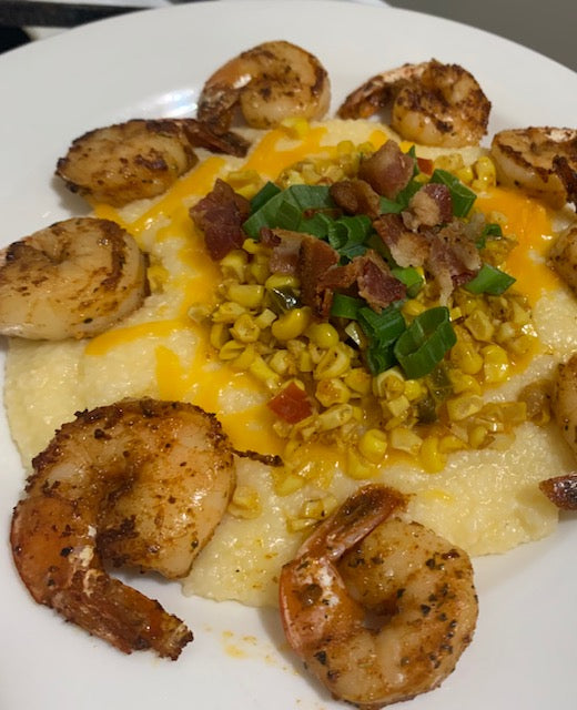 shrimp, shrimp and grits, southern cooking, southern, Louisiana, Louisiana chef, flavorful, Tiktok famous, Pat Darbonne